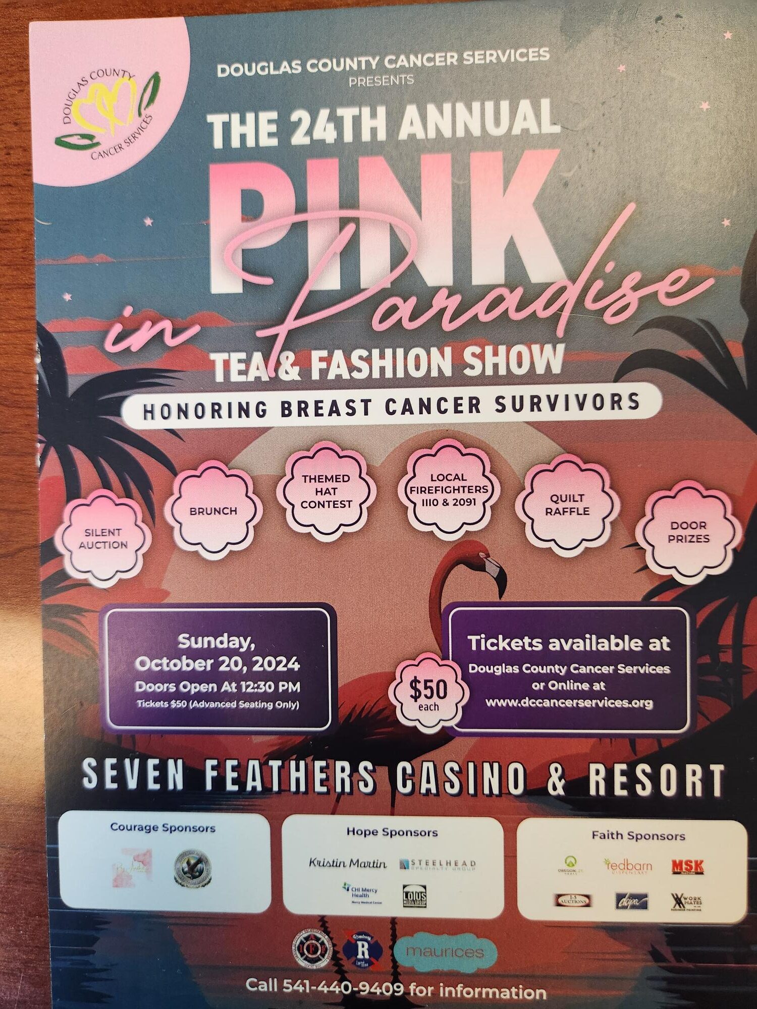 24TH ANNUAL PINK IN PARADISE TEA & FASHION SHOW OCTOBER 20TH